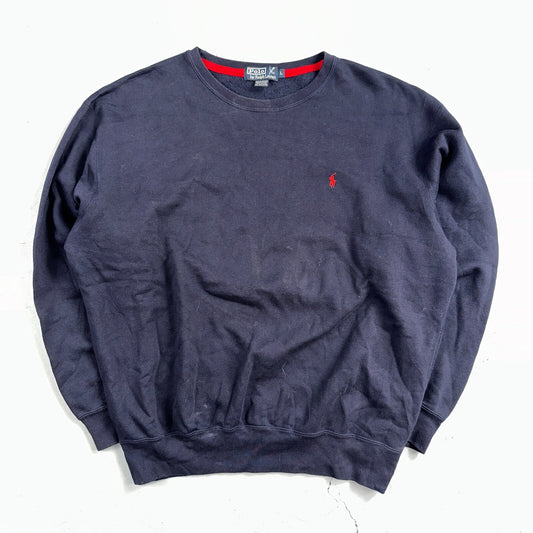 Polo Ralph Lauren VTG Sweatshirt Men Large L Blue Crewneck Crew Neck 90s
