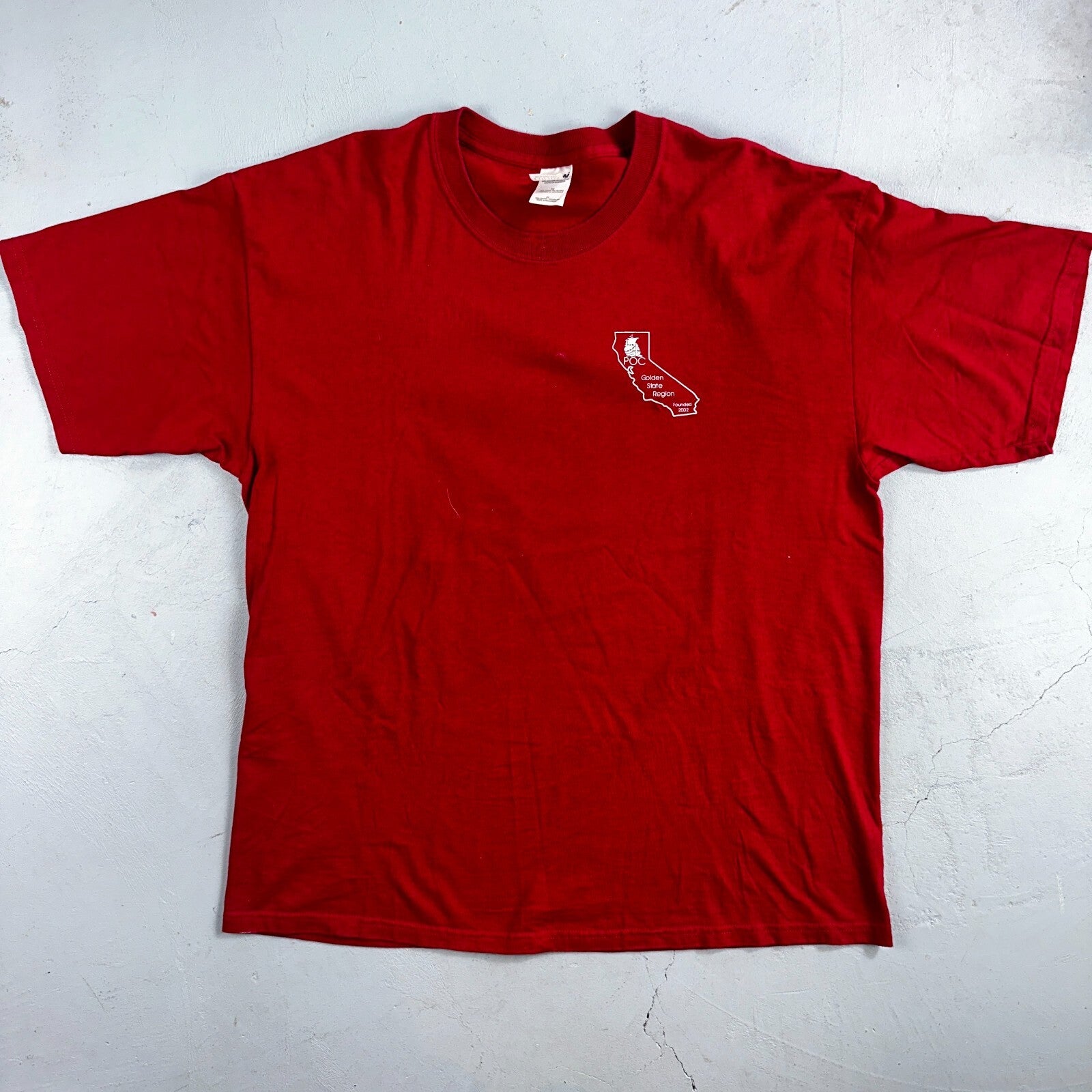 Plymouth California Dreamin Y2K Graphic VTG T Shirt Santa Maria Cars Red XL