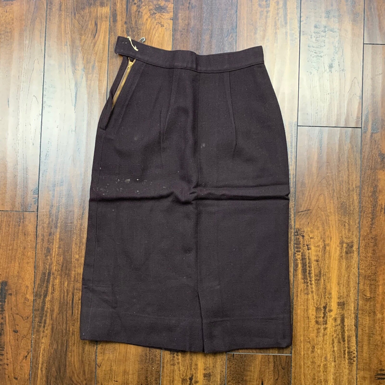 Vintage USA Rockabilly Womens Dress Brown Skirt 60s 70s Top Bottom Sanforized