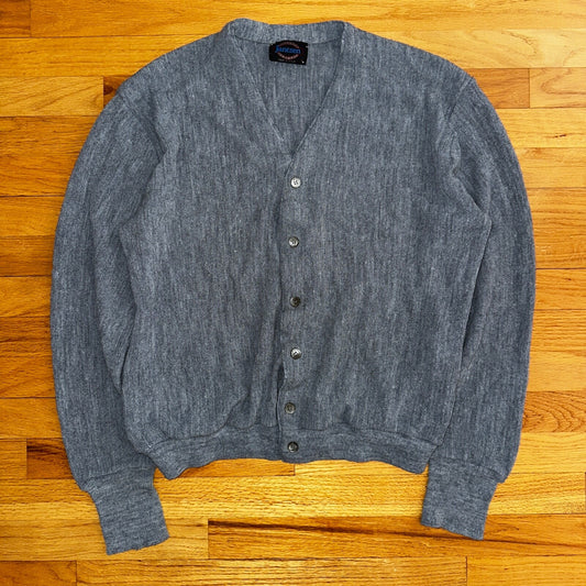 Vintage Jantzen Men’s Large Cardigan Gray Sweater Kurt Cobain 1980s 80s Rare