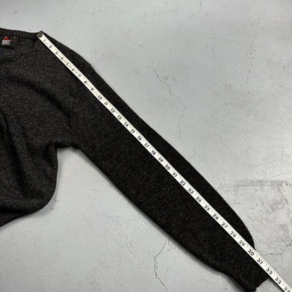 Robert Bruce Vintage Sweater Mens L Gray V Neck Knit Pullover 90s
