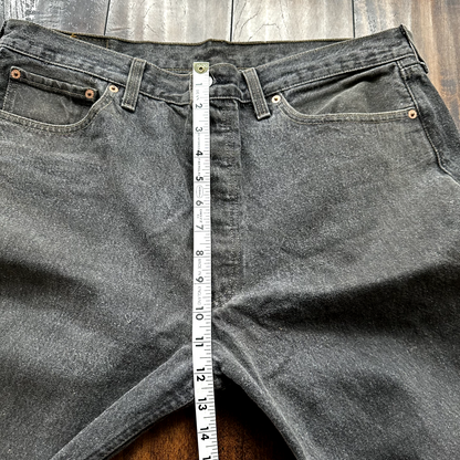 Vintage Levis 501 Button Fly 90s Tag Jeans Black Gray 80s 38x34 Act 35x32