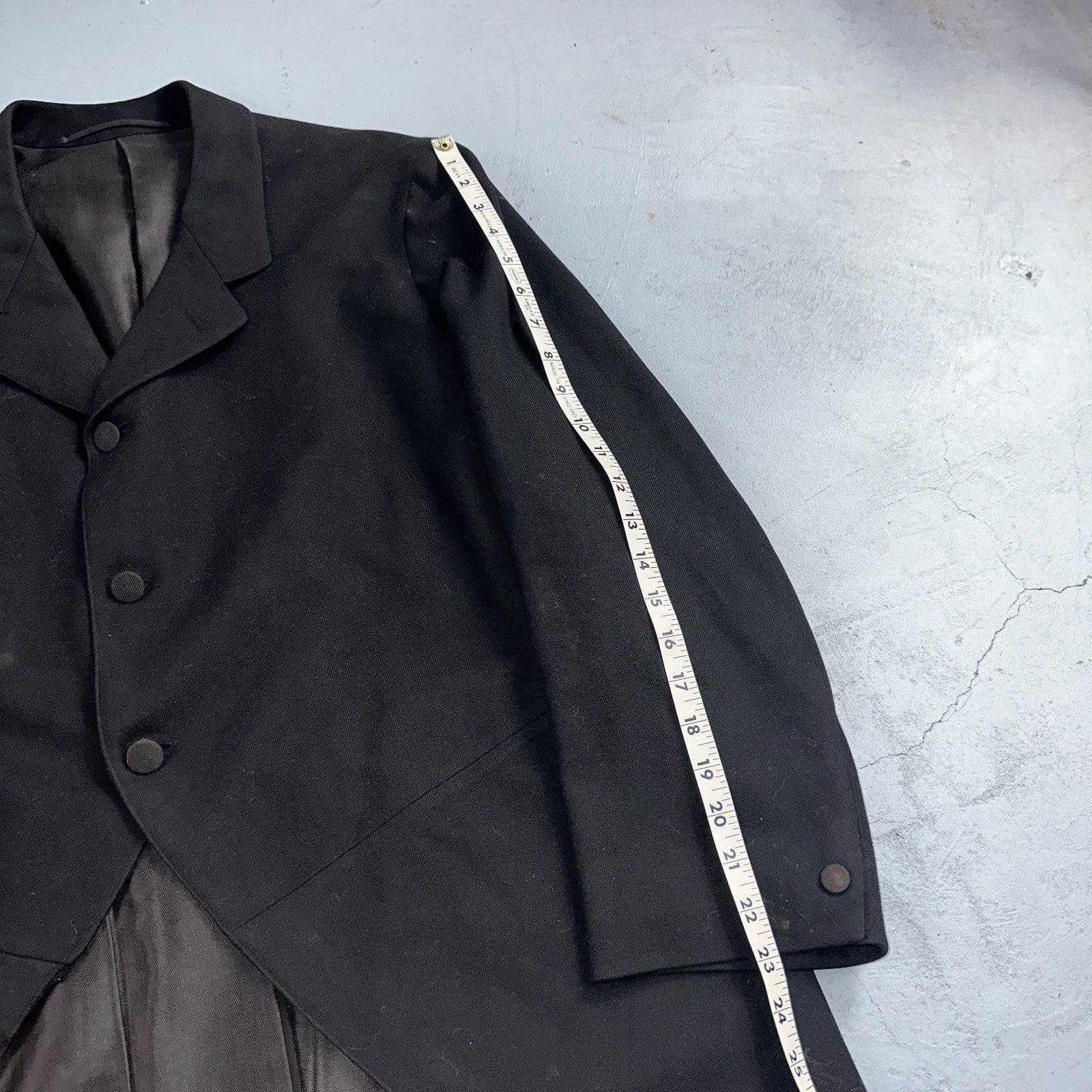 Antique 3 Pc Edwardian Morning Suit Black Wool Frock Coat Vest Pants 1890s 1900s