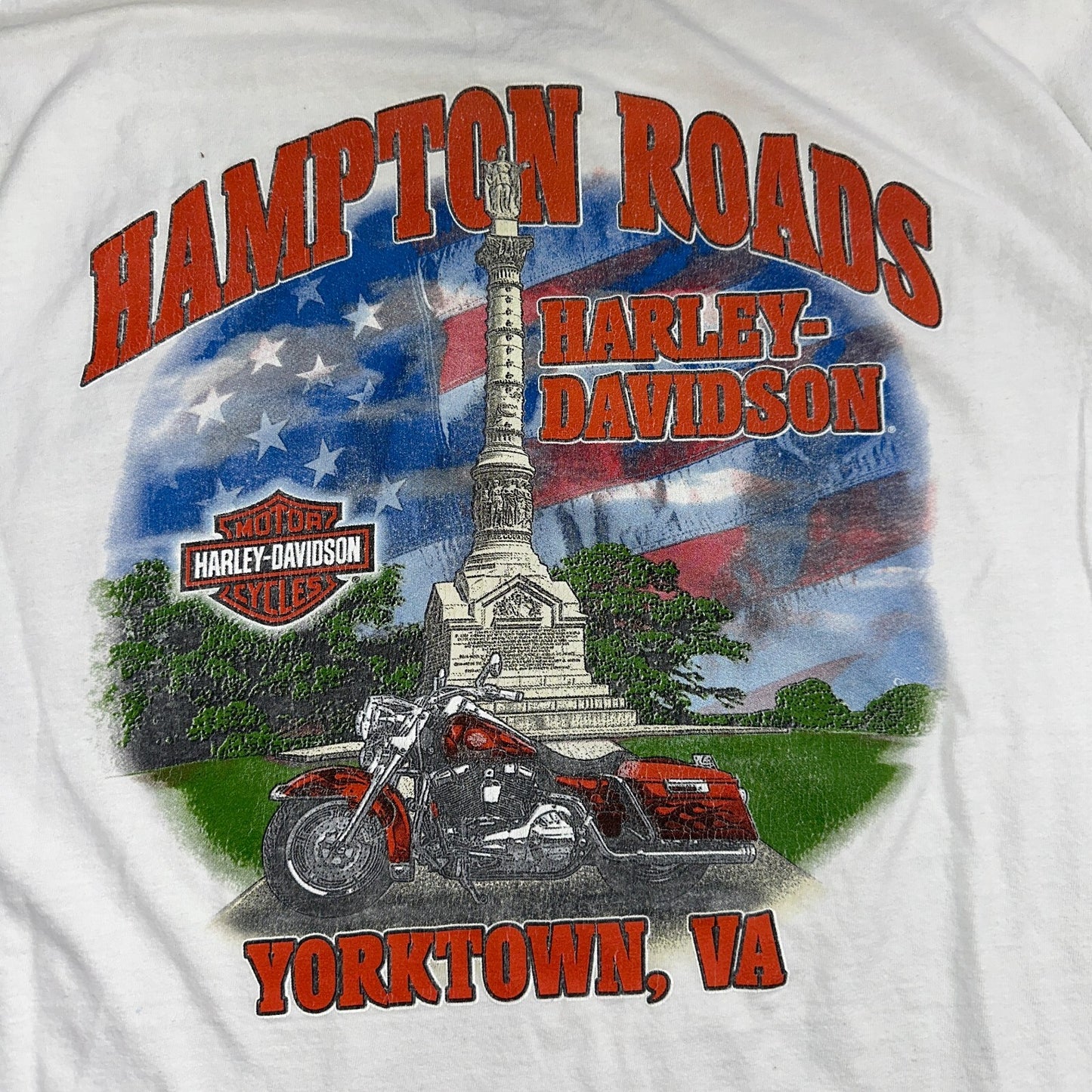 Harley Davidson Yorktown Hampton VTG T Shirt Motorcycle Bike Graphic Y2K Ride