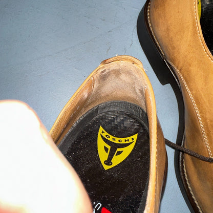 Michael Toschi Mario Men's Lace-up Brown Leather Shoes 8.5 Long Toe Classy