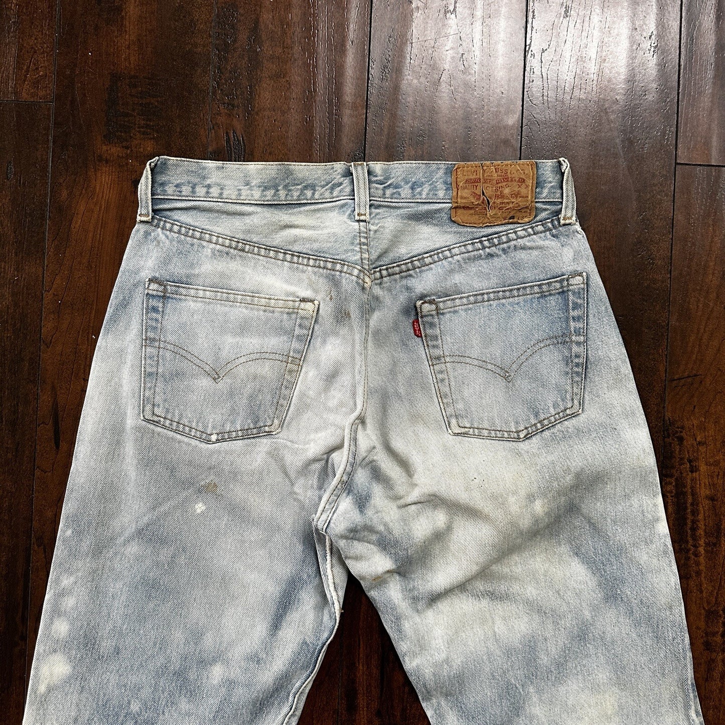 Levis Vintage 80s Redline Selvedge USA 501 XX Jeans Light Wash 32x36 Act 29x31