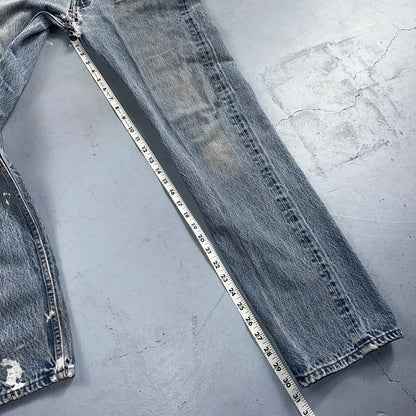 Levis 501 Vintage 90s USA XX Straight Leg Jeans 33x36 Light Wash Act 30x30