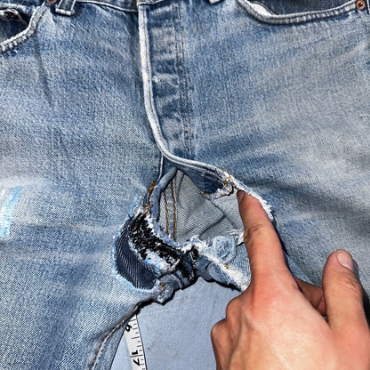 Levis 501 Vintage 80s Redline Selvedge USA XX Jeans Light Wash 36x36 Act 33x32