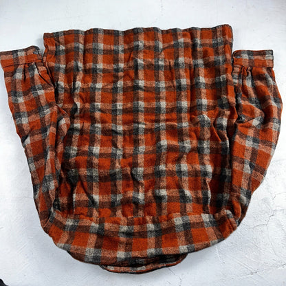 Vintage 60s 70s Towncraft Wool Flannel Blend Button Up Shirt Penneys XL Orange