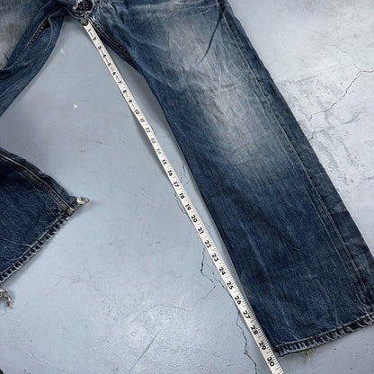 Diesel Larkee Bootcut Stretch Jeans Mens 36x30 Blue Straight 008M2 Whisker Italy