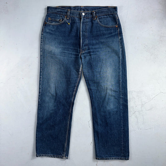 Levis 501 Vintage 80s USA XX Straight Leg Jeans Blue Med Wash 38x30 Act 35x26