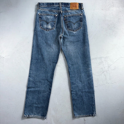 Levis 501 Vintage 90s USA XX Straight Leg Jeans Blue Med Wash 35x34 Act 32x30