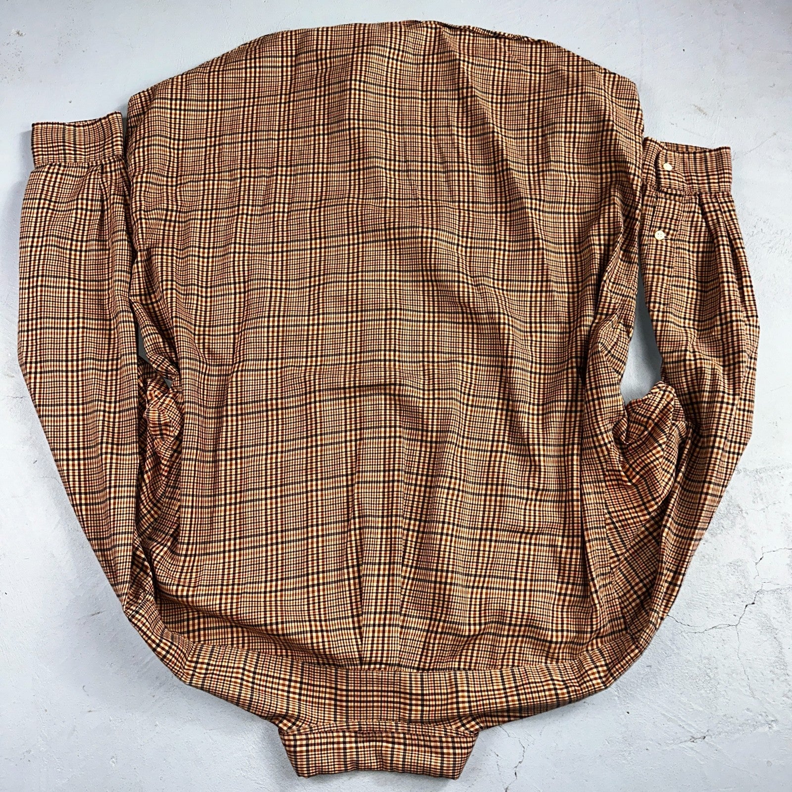 Ralph Lauren Blake 100% Cotton Plaid Shirt Size Large Polo Button Down Brown