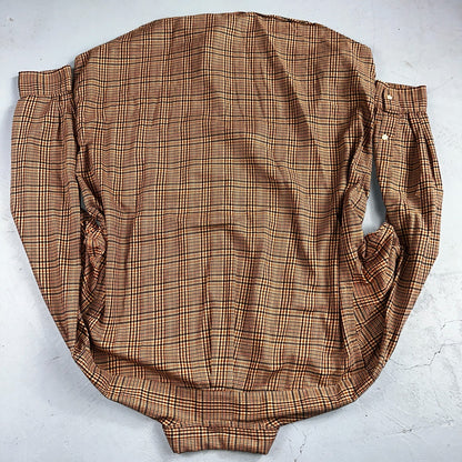 Ralph Lauren Blake 100% Cotton Plaid Shirt Size Large Polo Button Down Brown