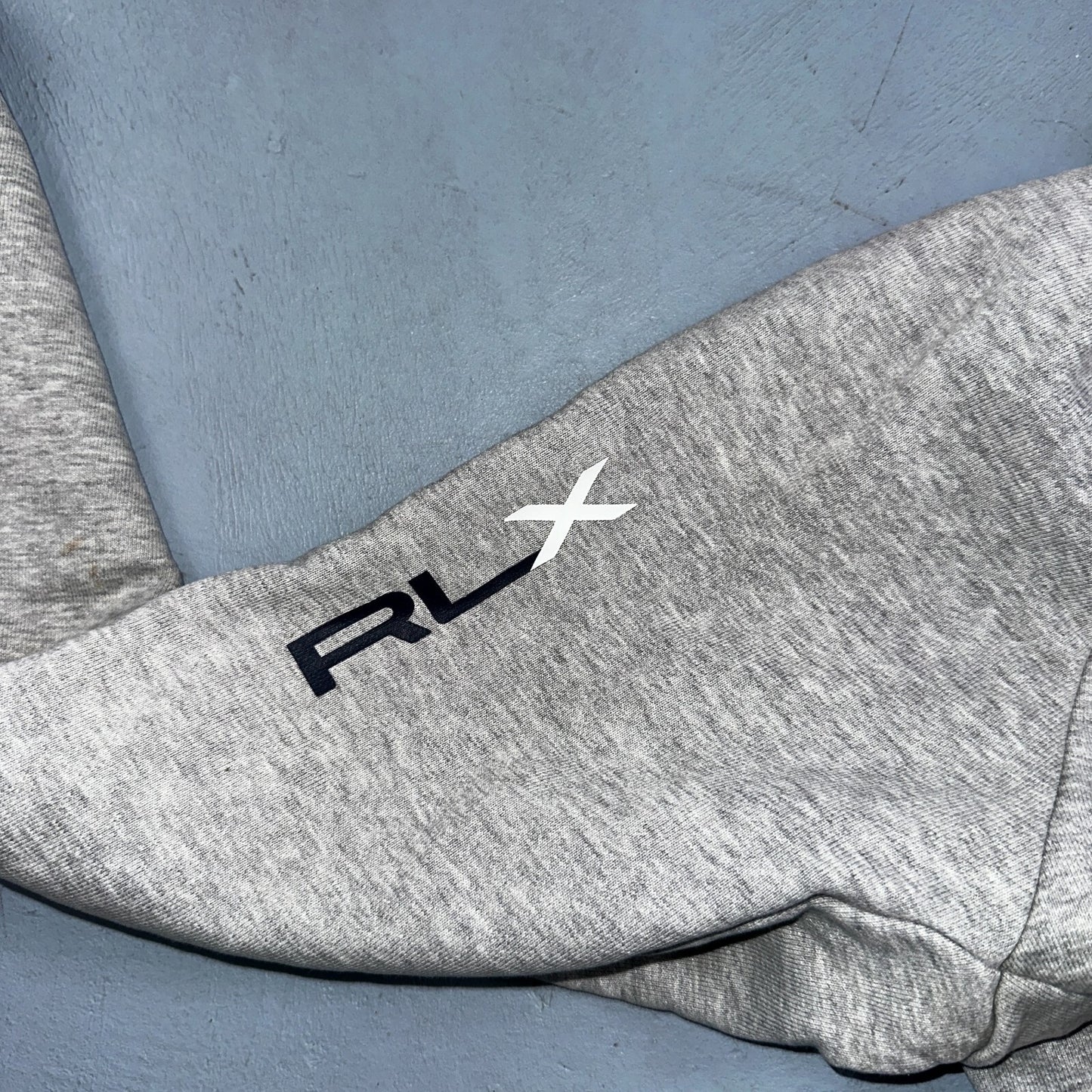 RLX Ralph Lauren Hoodie Mens Medium Gray Hybrid Pullover Gray Logo Training Gym