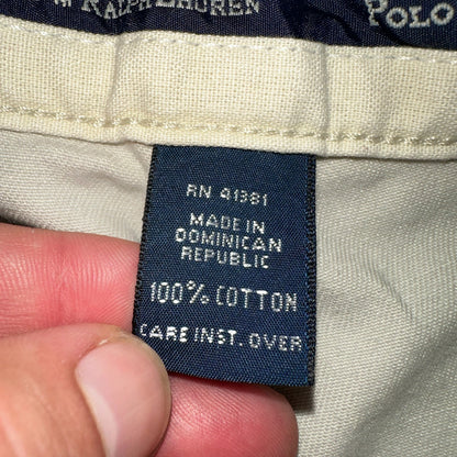 Polo Ralph Lauren Chino Pleated Shorts Mens 34 Beige Khaki 100% Cotton Vintage