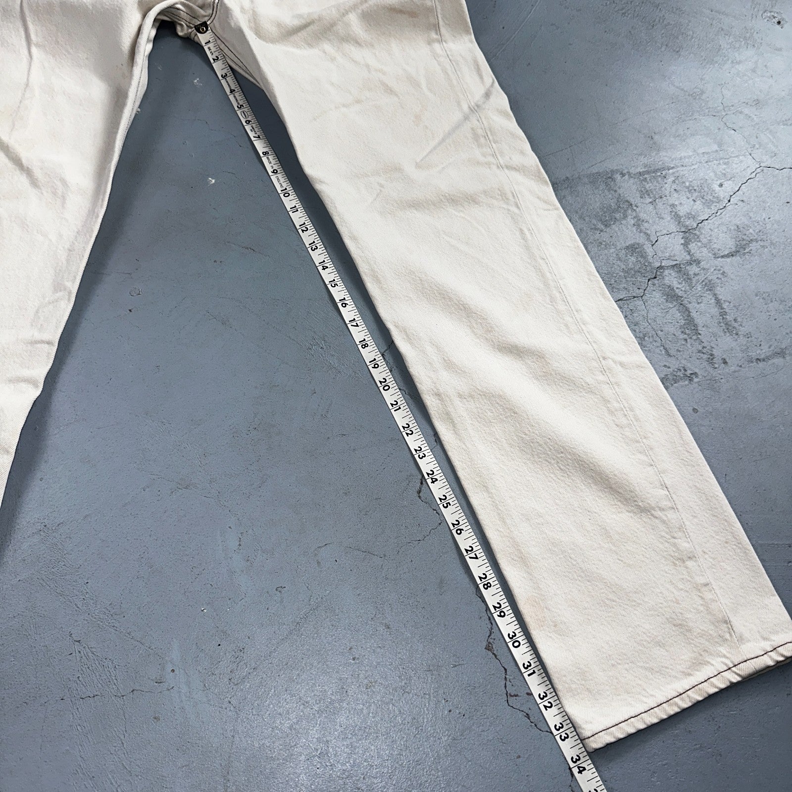 Levis 501 Vintage 90s USA XX Straight Leg Jeans White Light Wash 36x34 Act 34x34