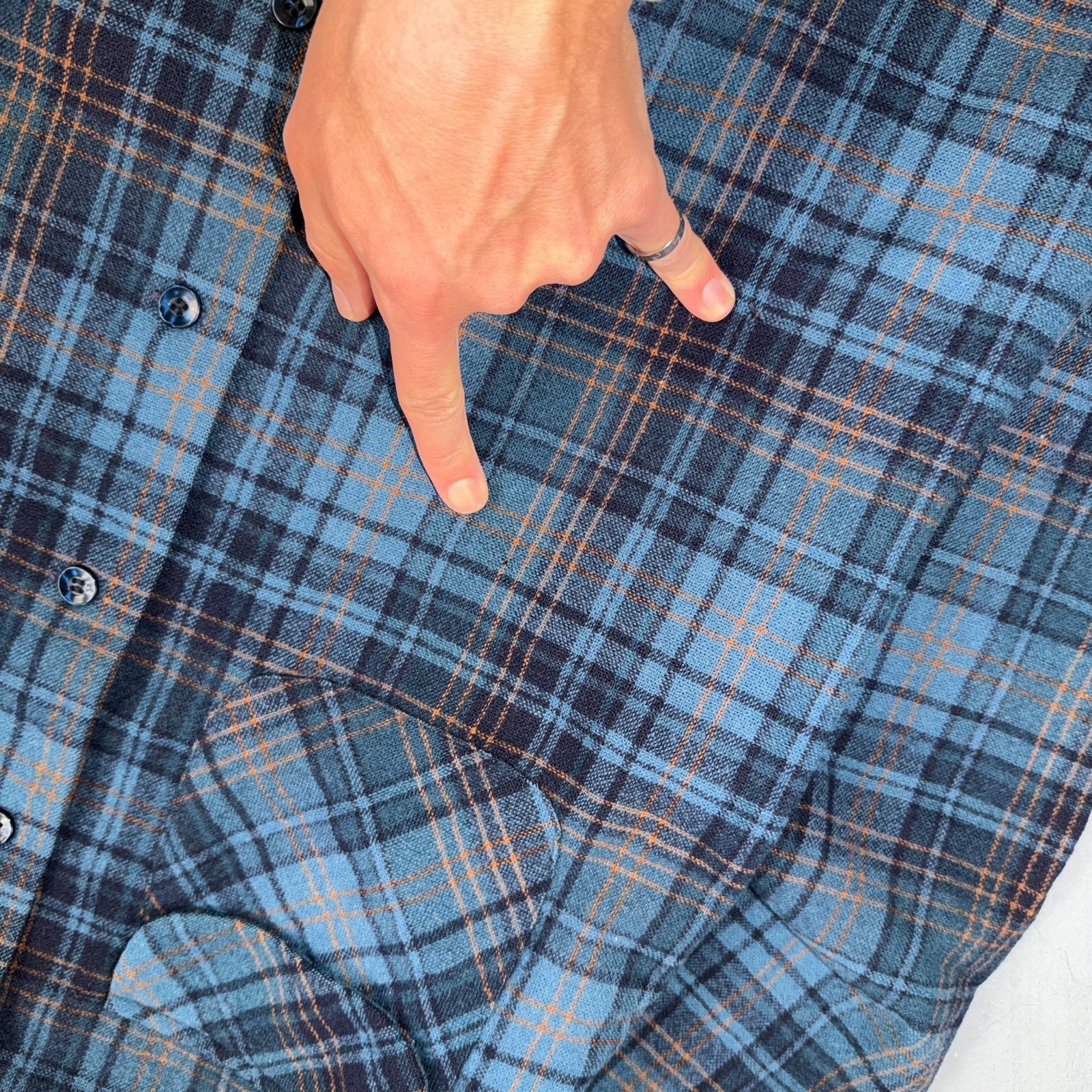 Pendleton Board Shirt Mens S 1960s Plaid Wool Long Sleeve VTG USA Loop Collar