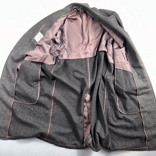 Vintage Barton Hall Coat Mens Gray Tweed Shabby Chic Wool 50s Union Made 1950s