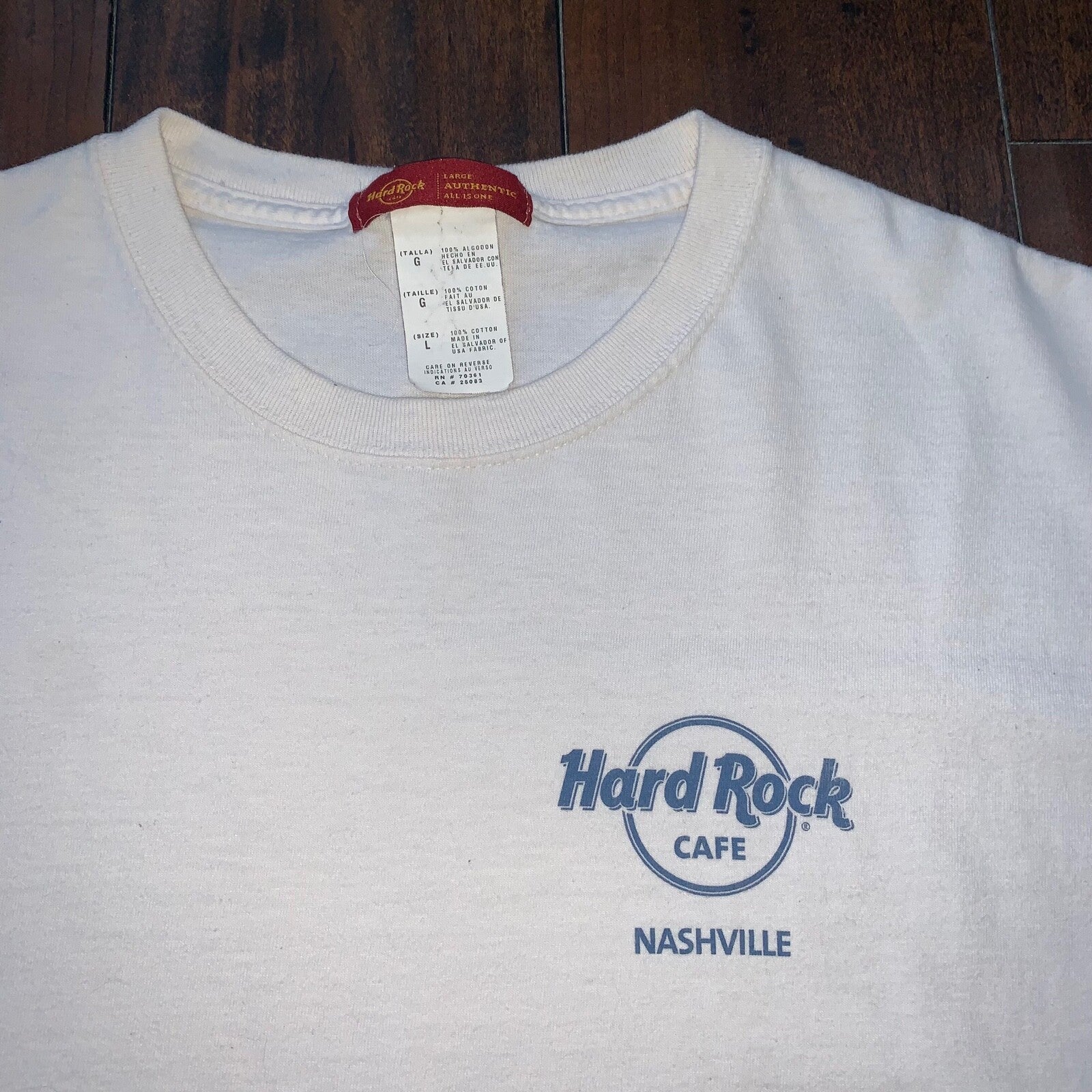 Nashville Hard Rock Cafe Vintage T Shirt Casino Gambling Music Band Guitar 90s