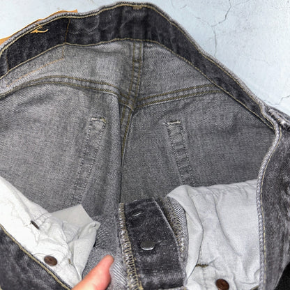 Levis 501 Vintage 90s USA XX Straight Leg Jeans Black Light Wash 33x30 Act 30x29