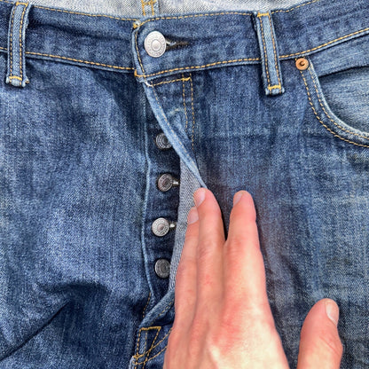 Levis 501 Y2K XX Straight Leg Jeans Blue VTG Dark Wash 40x32 Act 40x31
