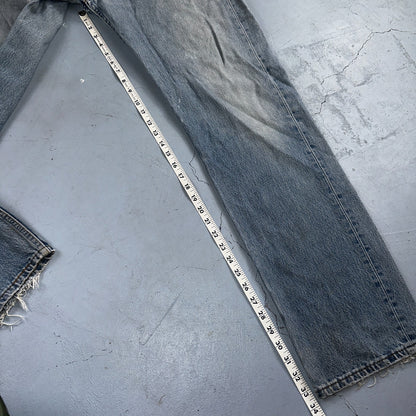 Levis 501 Vintage 90s USA XX Straight Leg Jeans Blue Light Wash 36x34 Act 34x33