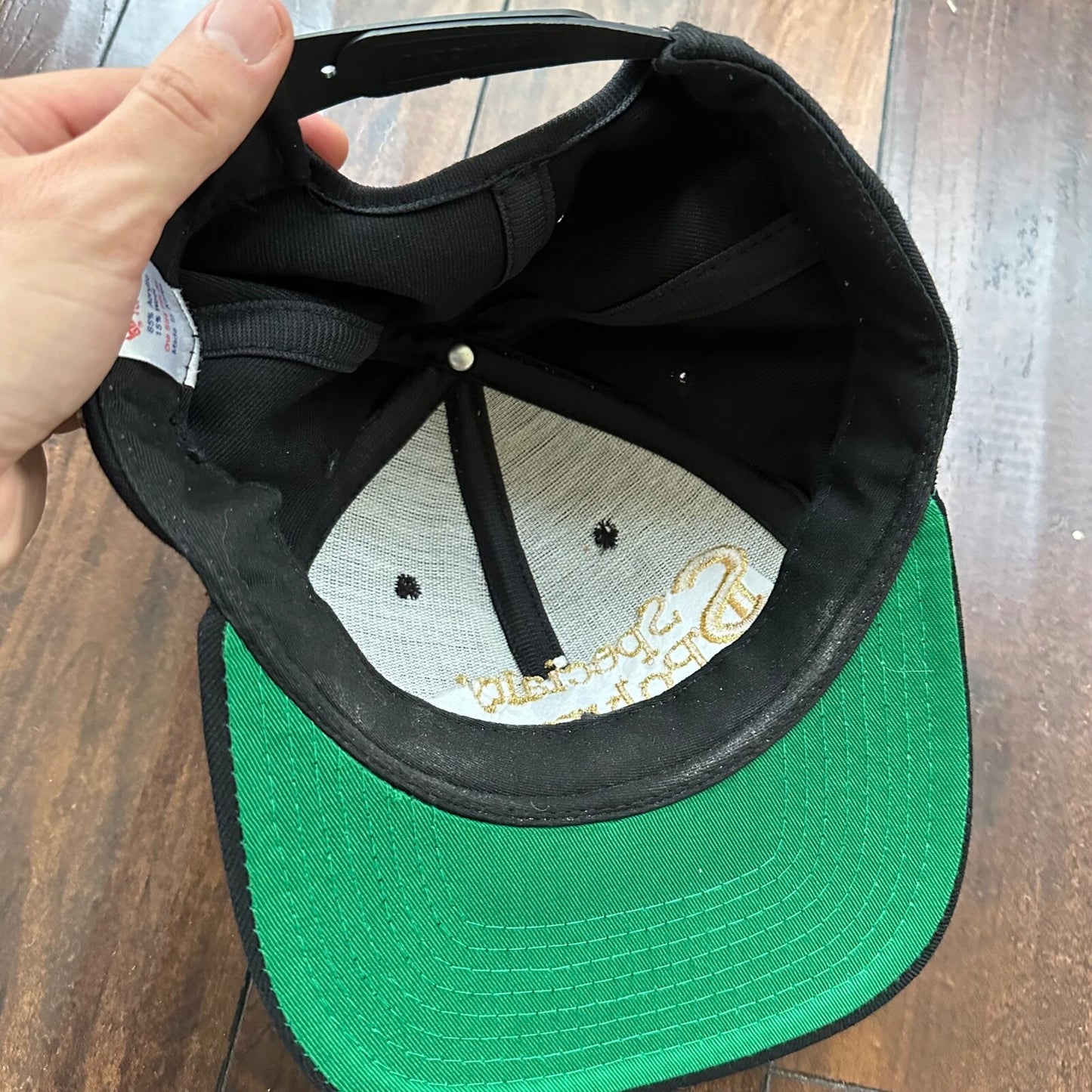 Specialty Polymer Inc Vintage Hat Cap Snapback Black Gold Oregon Rap Music Bands