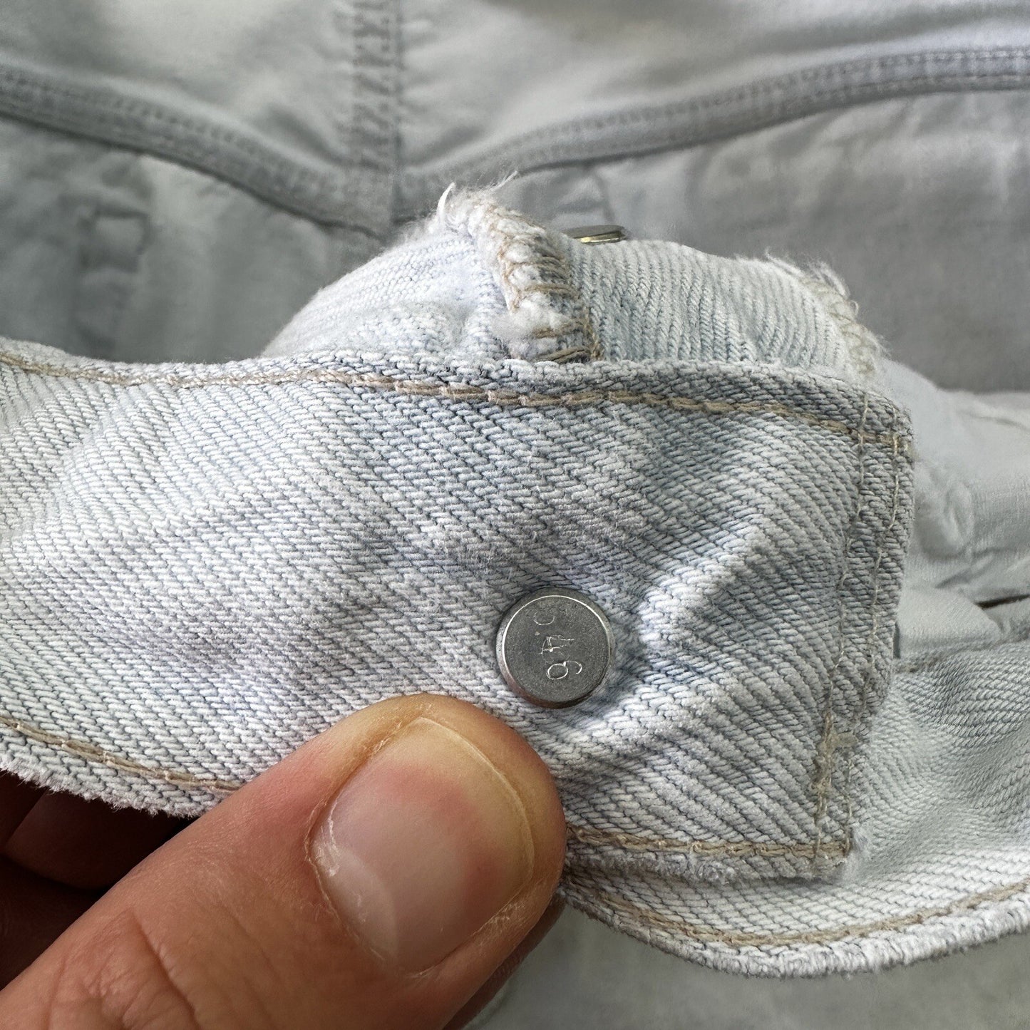 Vintage 90s Levis 501 USA 36x30 Tag Jeans 80s Blue Light Wash Act Worn 33x29