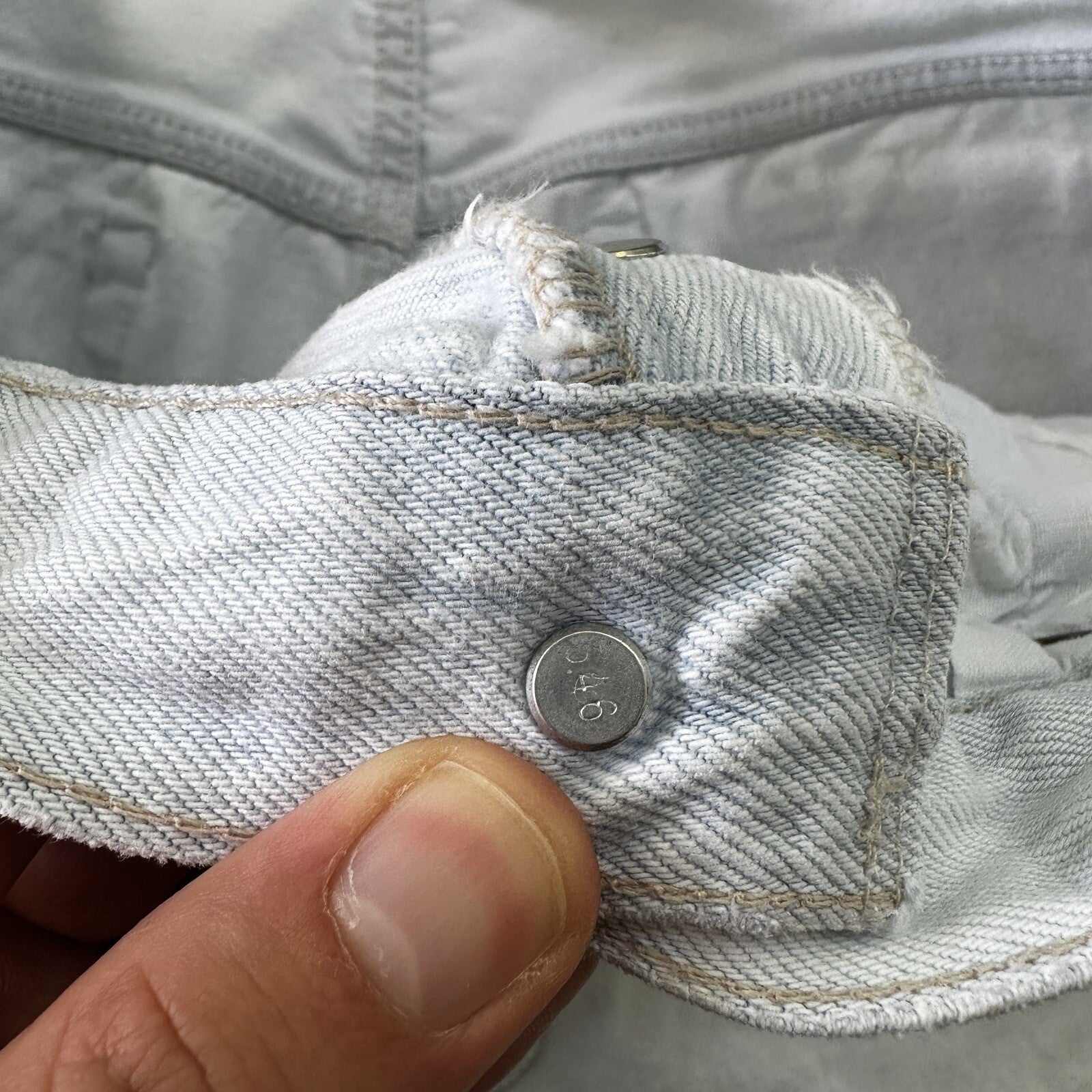 Vintage 90s Levis 501 USA 36x30 Tag Jeans 80s Blue Light Wash Act Worn 33x29