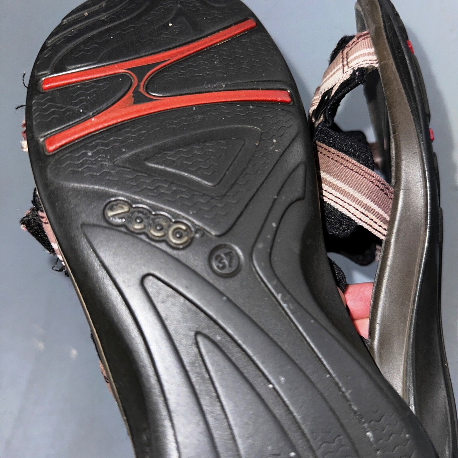 Ecco Hiking Sandals Womens 37 US 6/6.5 Brown Offroad Yucatan Outdoors FLAWS