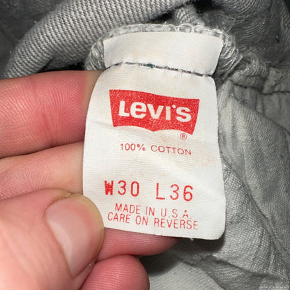 Levis 501 Vintage 90s USA XX Straight Leg Jeans Gray Med Wash 30x36 Act 28x34