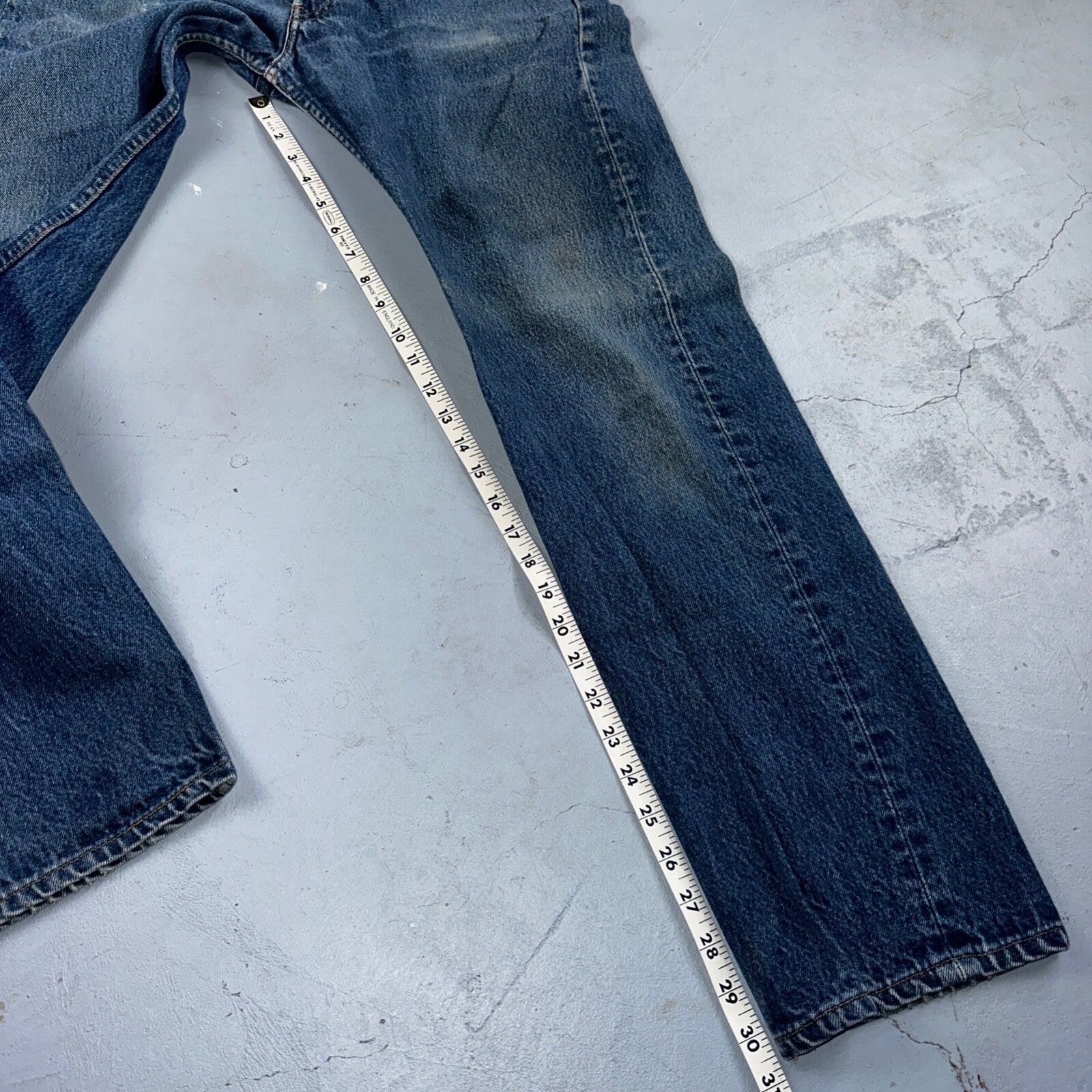 Levis 501 Vintage 90s USA XX Straight Leg Jeans Blue Med Wash 34x34 Act 31x30