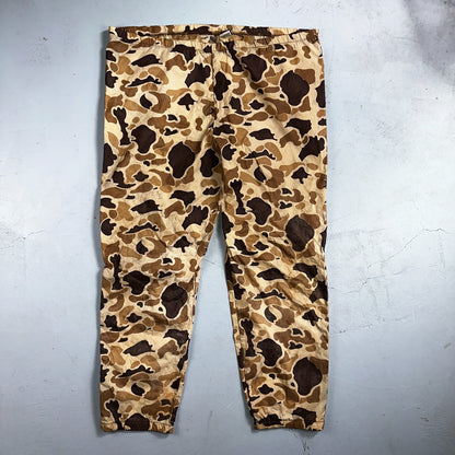 Columbia 1970s VTG Mens Size Large Duck Camo Nylon Rain Pants 70s Rare Black