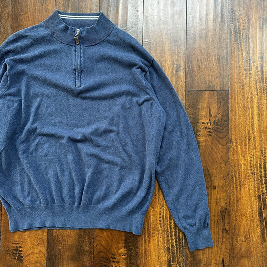 Peter Millar Sweater Men XL Crown Soft Cotton Cashmere 1/4 Quarter Zip Pullover