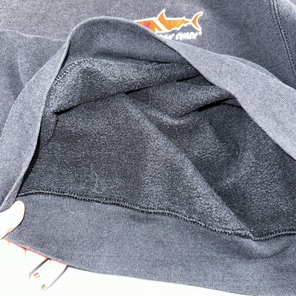 Oneita Shark Sweatshirt L 1990s VTG Crewneck Dive Swim Black Ocean Rap Fish
