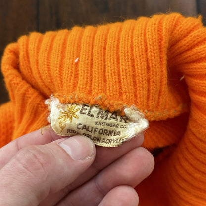 Sweater Vest Vintage Rockabilly Orange 1960s 60s Stripe 70s Rare Hipster