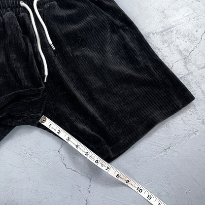 YoungLA Soft Corduroy Black Drawstring Shorts Men's Small Inseam 6" Athletic