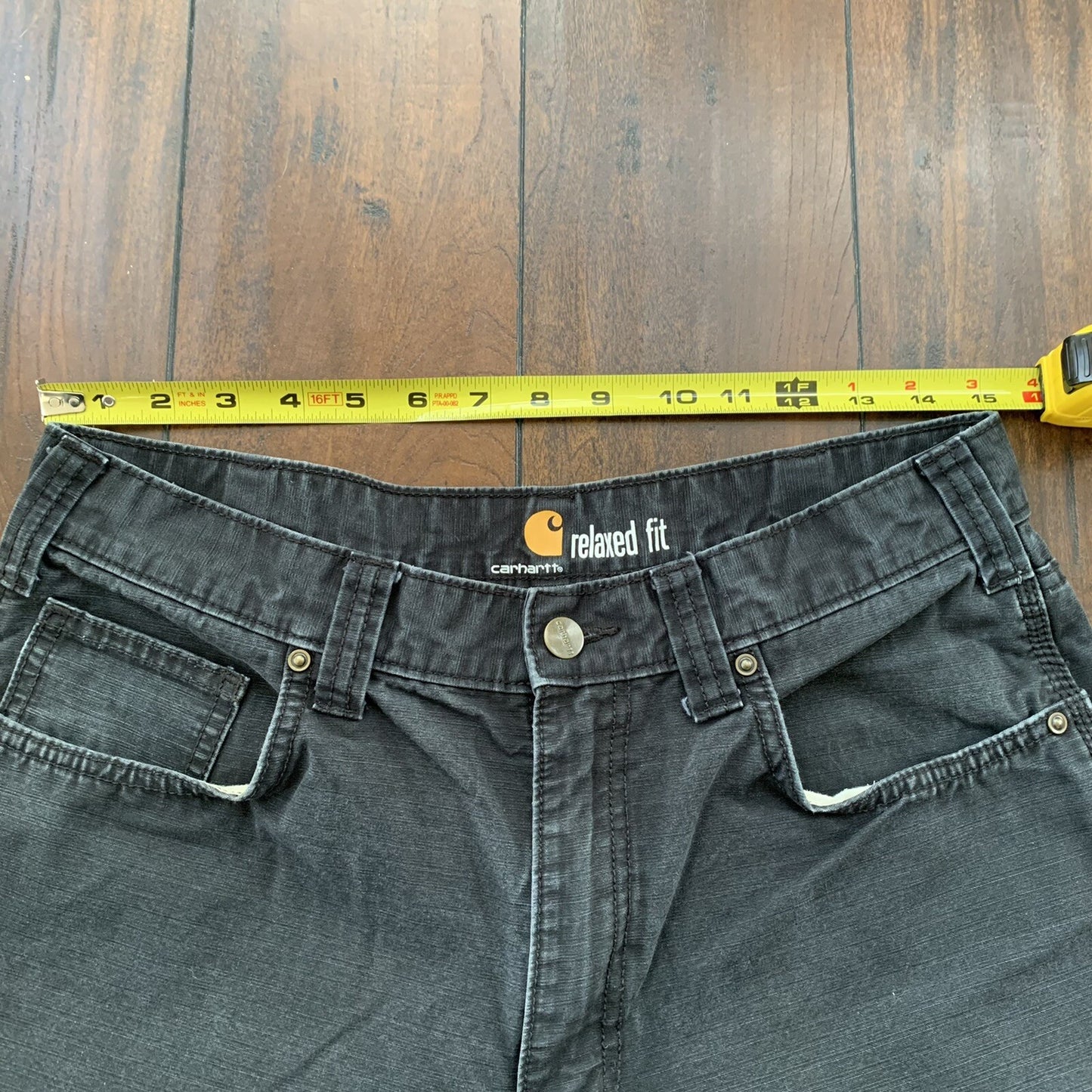 Carhartt Rugged Relaxed Fit No Double Knee Carpenter Work Jeans Black 30x34 VTG