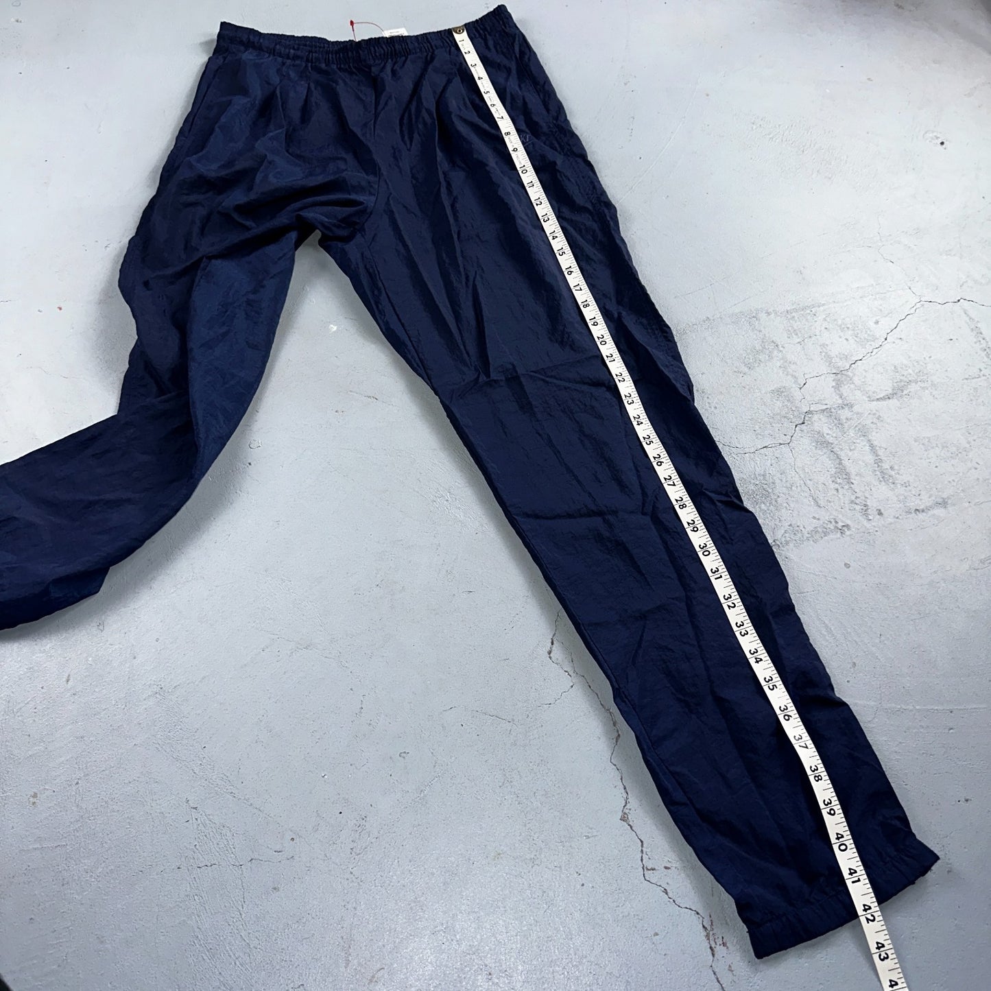 Nike VTG 90s Windbreaker Track Pants Ankle Zip Unlined Navy 1990s Essential