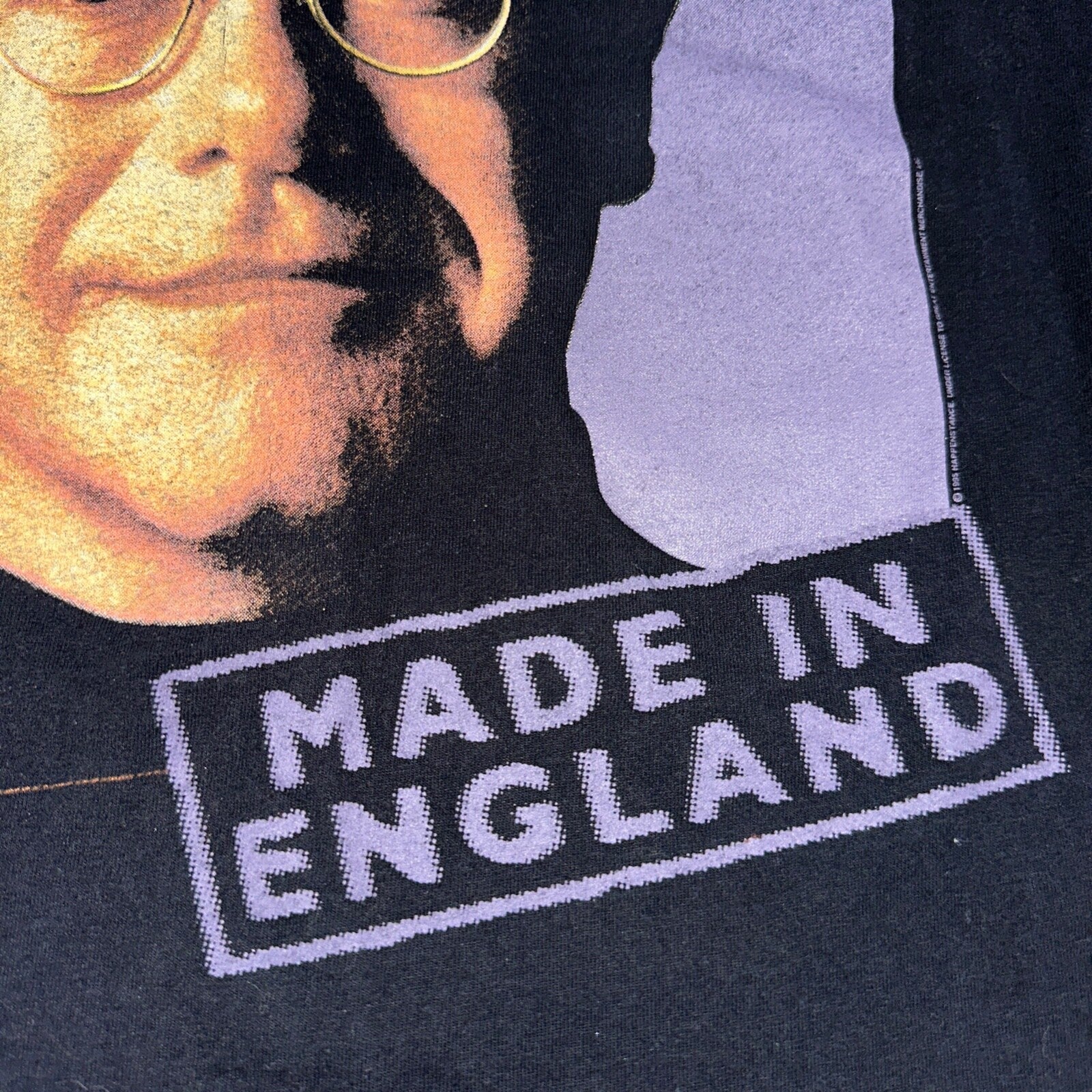 Elton John VTG Made In England 90s Black T-Shirt Made In USA Size XL Music Band