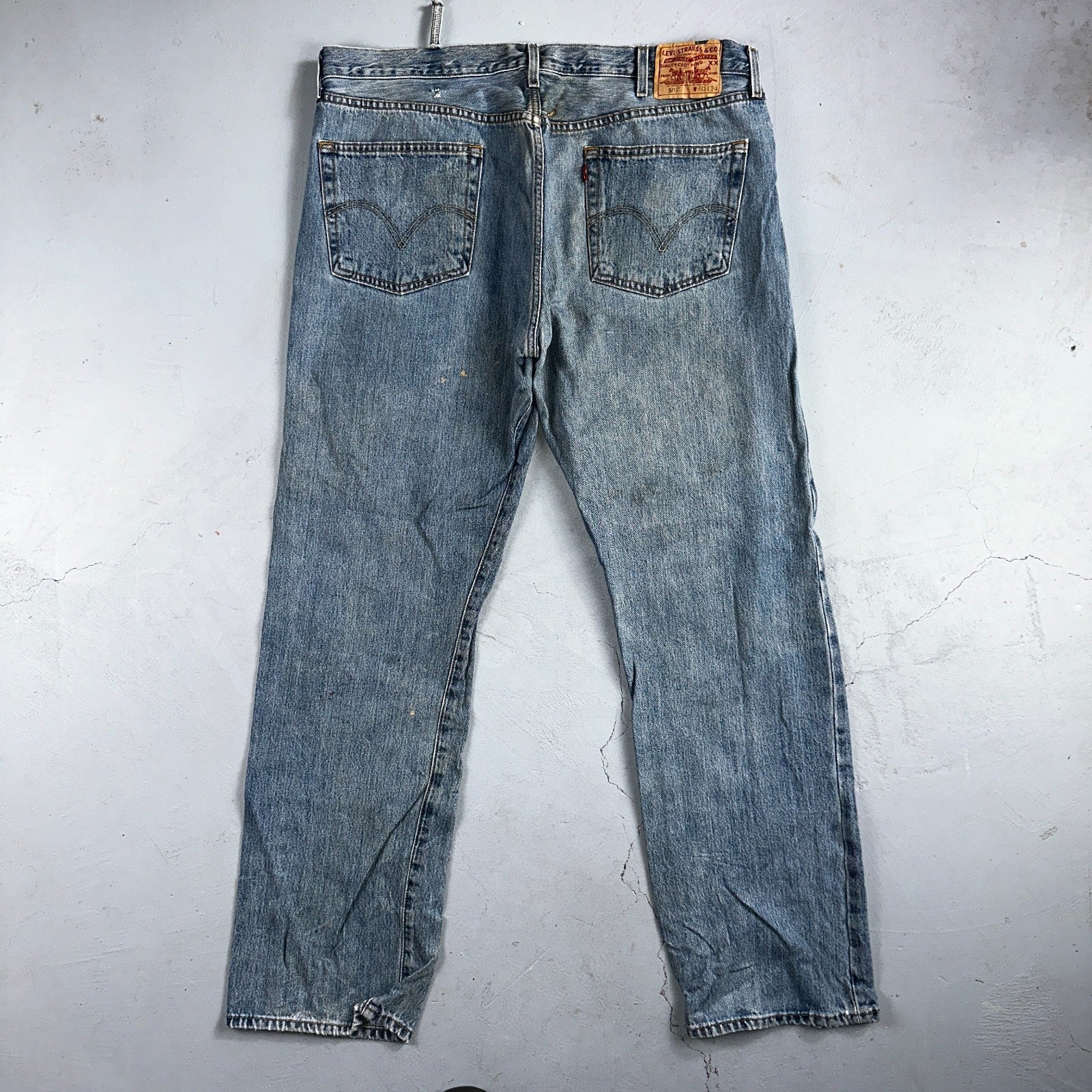 Levis 501 Vintage Y2K XX Straight Leg Jeans Blue Light Wash 40x34 Act 40x32