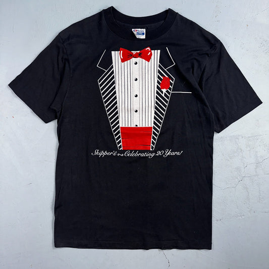 Tuxedo Black Hanes 80s VTG T Shirt 1980s Funny Joke Graphic Suit Tie Dressy