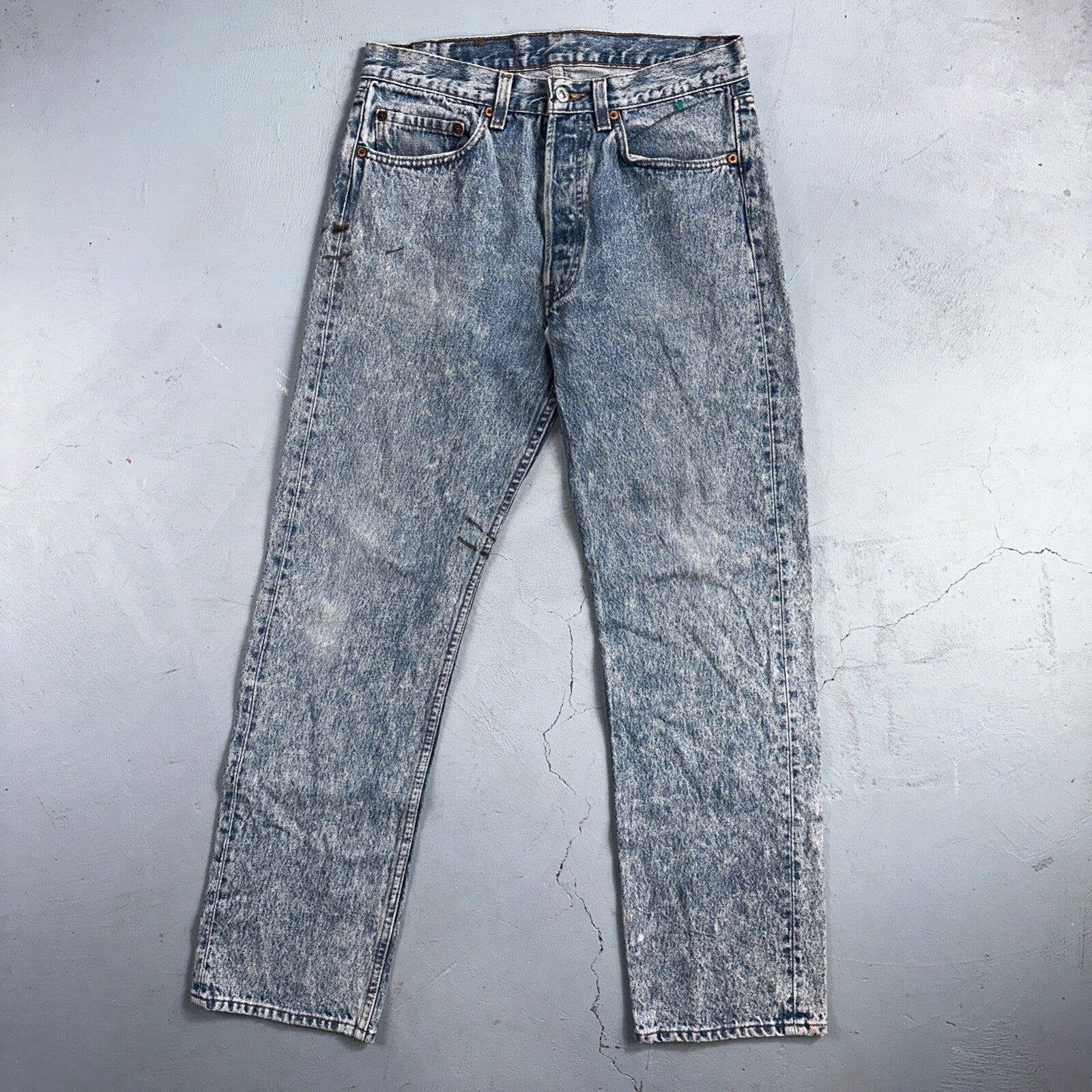 Levis 501 Vintage 90s USA XX Straight Leg Jeans Blue Light Wash 32x30 Act 30x29