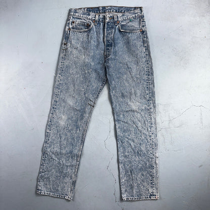 Levis 501 Vintage 90s USA XX Straight Leg Jeans Blue Light Wash 32x30 Act 30x29