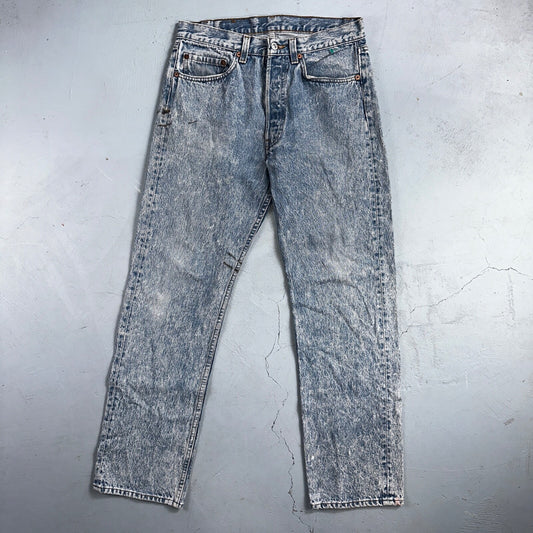 Levis 501 Vintage 90s USA XX Straight Leg Jeans Blue Light Wash 32x30 Act 30x29