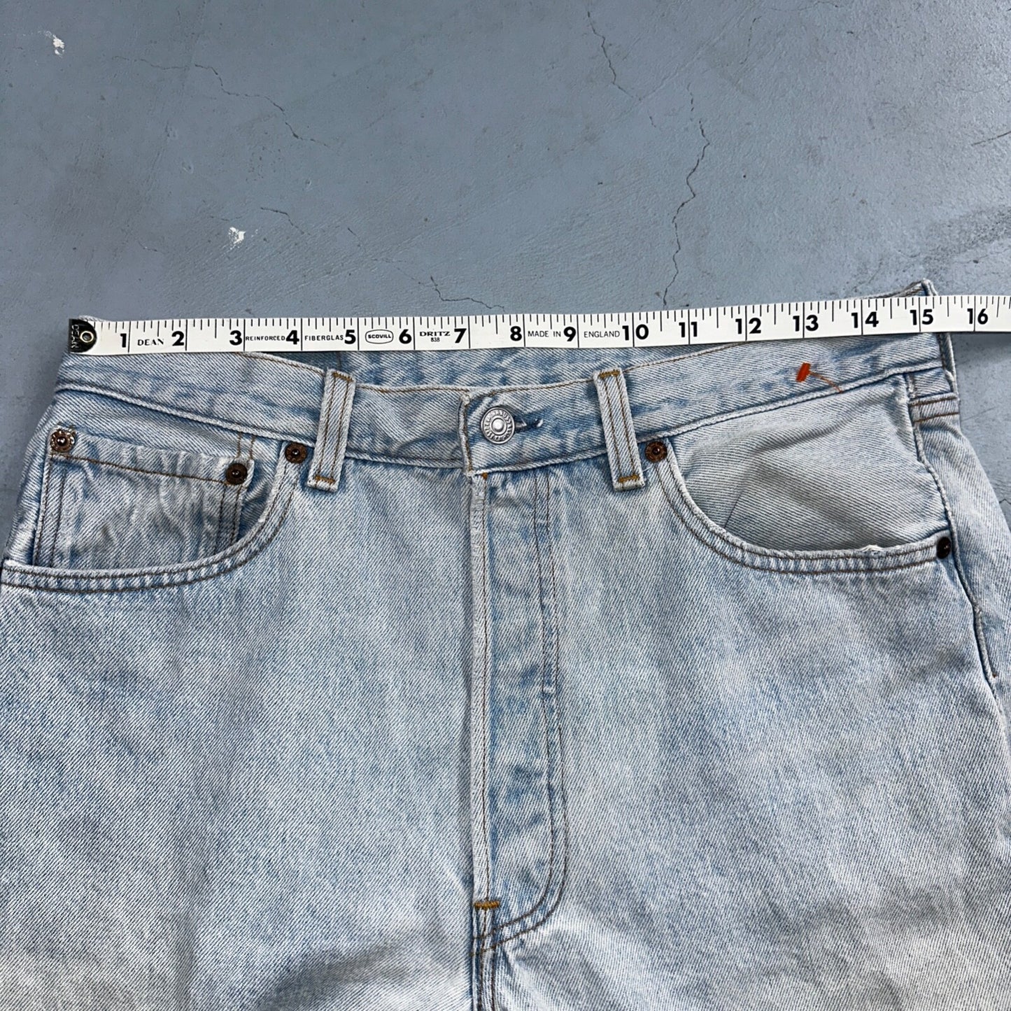 Levis 501 Vintage 90s USA XX Straight Leg Jeans Blue Light Wash 34x38 Act 30x33