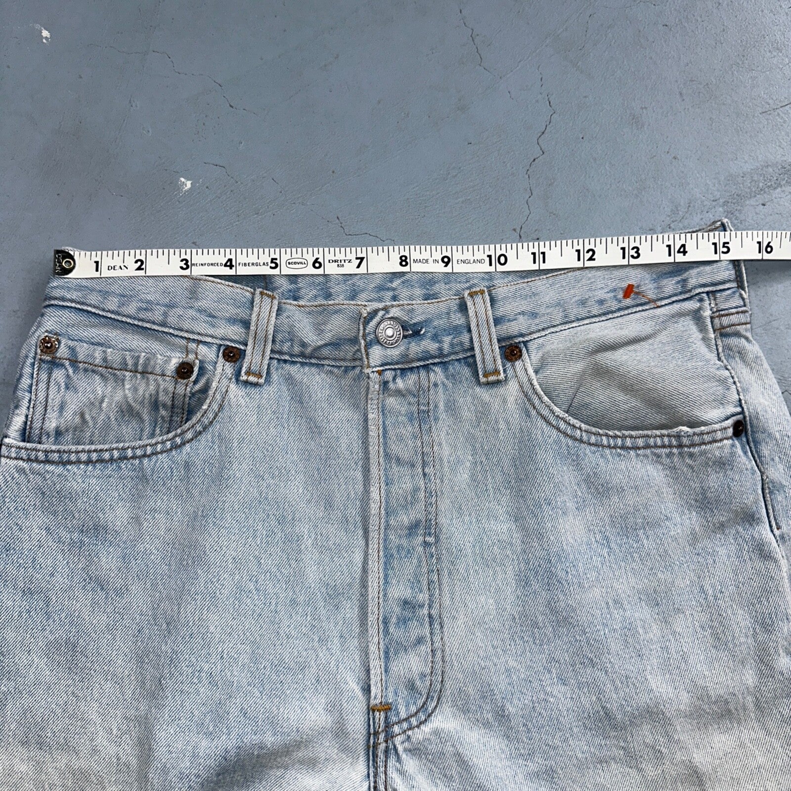 Levis 501 Vintage 90s USA XX Straight Leg Jeans Blue Light Wash 34x38 Act 30x33