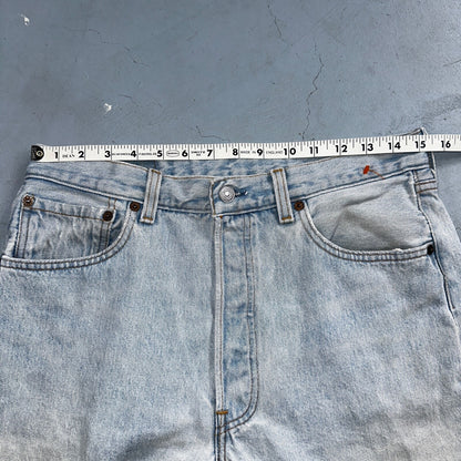 Levis 501 Vintage 90s USA XX Straight Leg Jeans Blue Light Wash 34x38 Act 30x33
