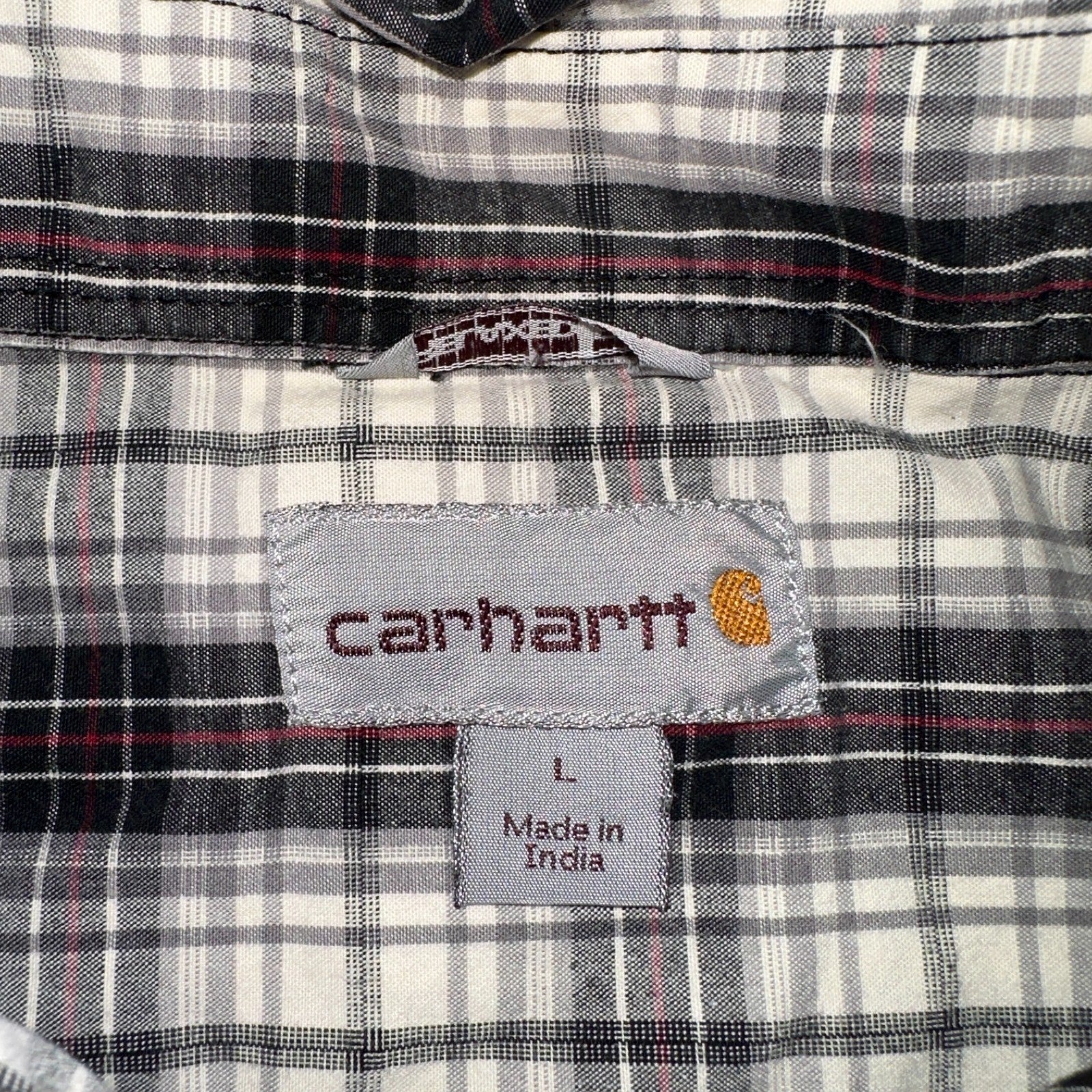 Carhartt Men's Shirt Essential Plaid Button Down Short Sleeve 101552 001 Sz L